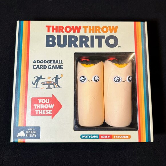 EXPLODING KITTENS Throw Throw Burrito Card Game, used/good condition - Picture 2 of 4